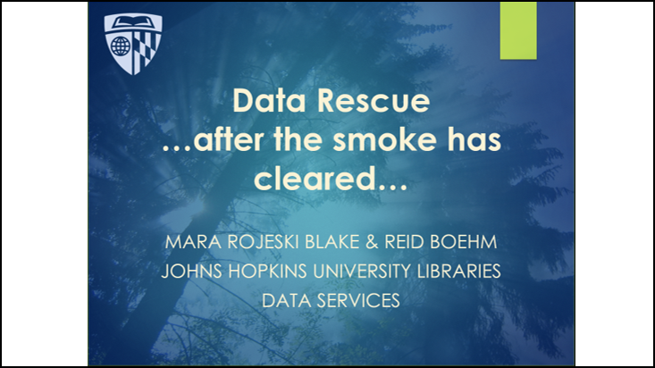 data rescue presentation cover